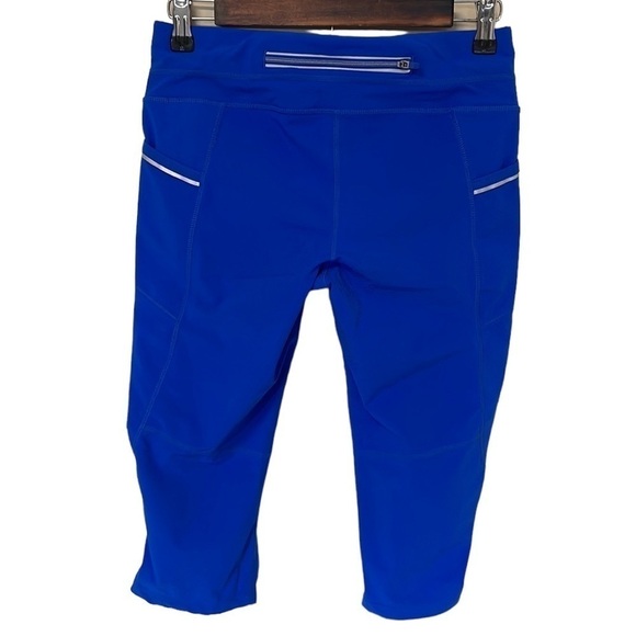 Athleta Leggings Capri Crop Pants Dobby Be Free Blue Athleisure Active Sz Small - Picture 2 of 10
